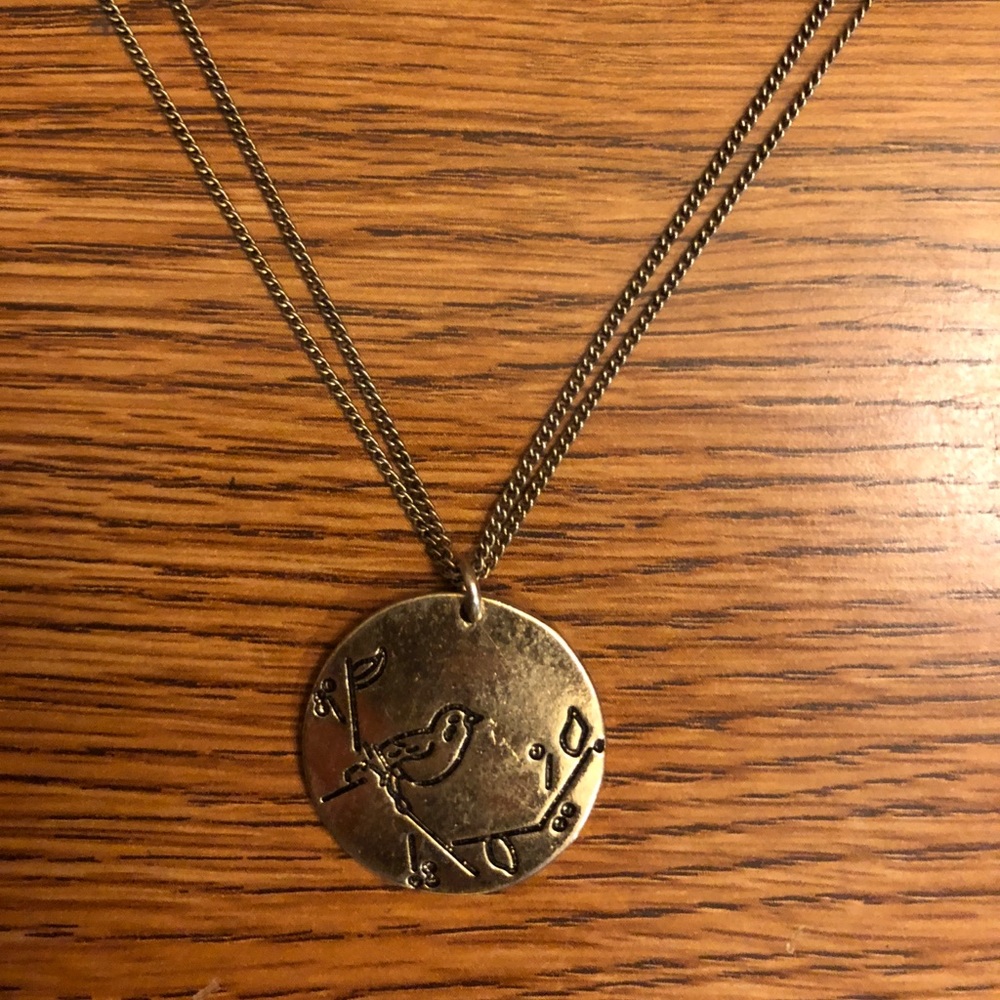 Gold Two-Chain Bird Necklace